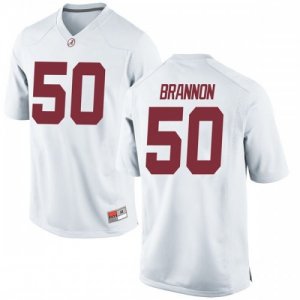 Men's Alabama Crimson Tide #50 Hunter Brannon White Replica NCAA College Football Jersey 2403KMWD6